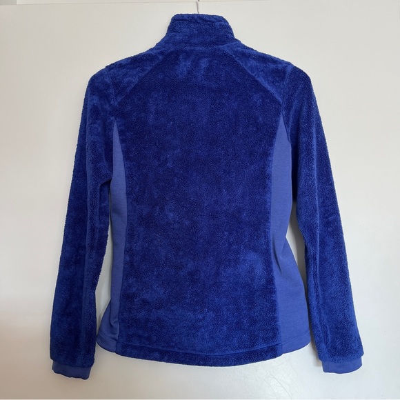 North Face Blue Fuzzy Zip Up Jacket Size S - Picture 2 of 4